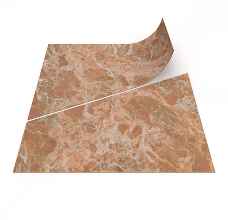 Allura Dryback 0.7 DR7 Material 63788DR7 peach marble trapezoid Бежевый Дизайн-плитка пвх (lvt) Forbo